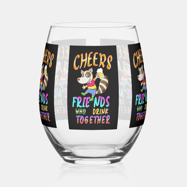 Vaso De Vino Saludos amigos que beben juntos (Izquierda)