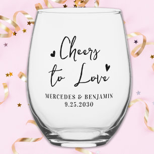 Vaso De Vino Saludos Para Amar Al Boda Moderno De Corazones De 