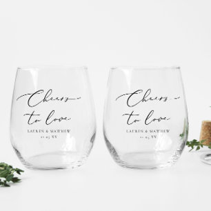 Vaso De Vino Saludos para amar al Boda personalizado