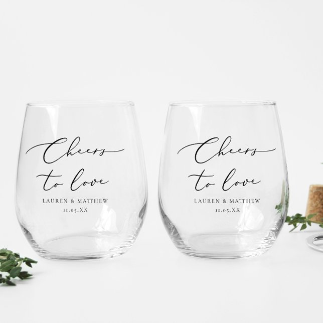 Vaso De Vino Saludos para amar al Boda personalizado (Subido por el creador)