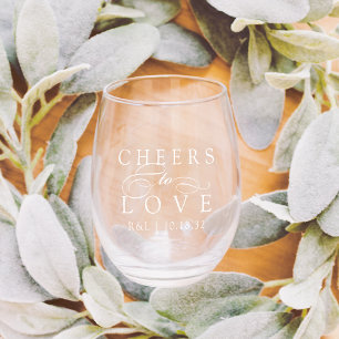 Vaso De Vino Saludos para amar el favor de la boda