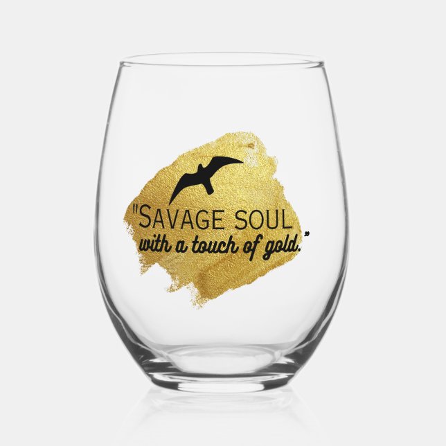 Vaso De Vino "Salvar el alma con un toque de oro". (Reverso )