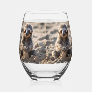 Vaso De Vino Sandy Shores : Baby Sloth Building Sand Castles,