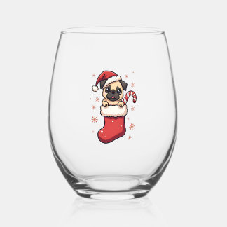 Vaso De Vino Santa Pug Delight