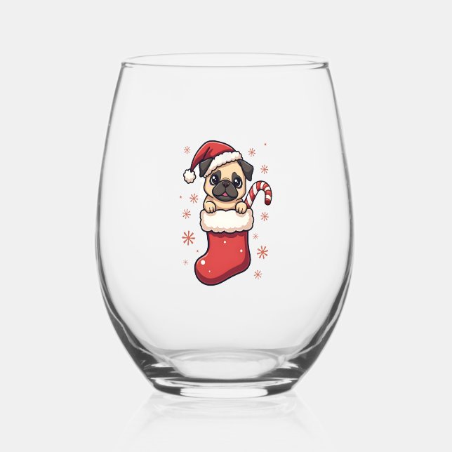 Vaso De Vino Santa Pug Delight (Anverso)
