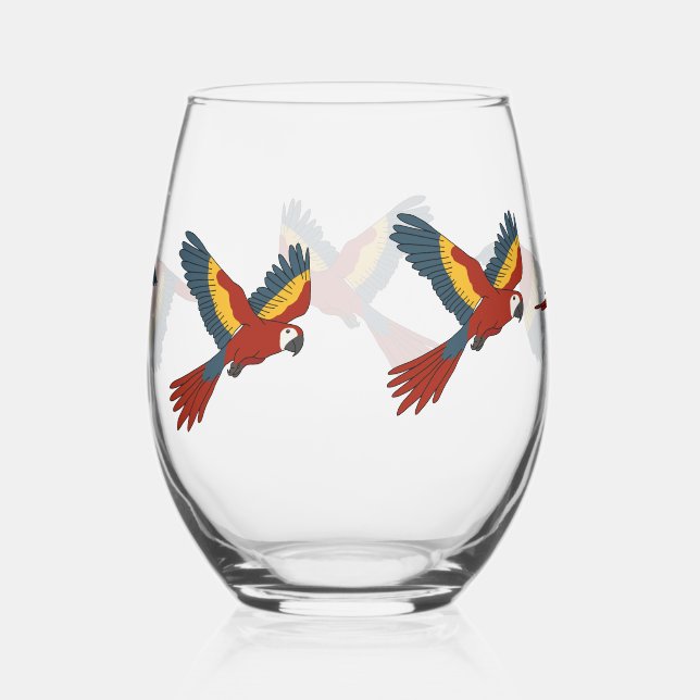 Vaso De Vino Scarlet Macaw (Derecha)