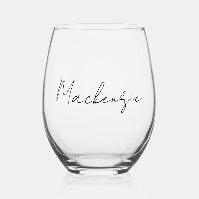 Vaso De Vino Script de Fancy (Anverso)