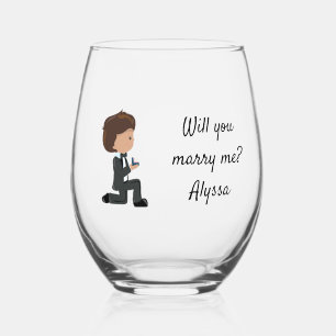 Vaso De Vino ¿Se Casará Con Mi Propuesta Personalizada?