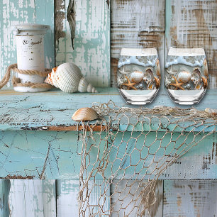 Vaso De Vino Seashells Pearls Sea Foam Starfish