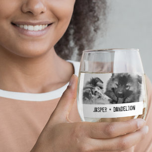 Vaso De Vino Sencillo, moderno Mascota Personalizado o foto de 