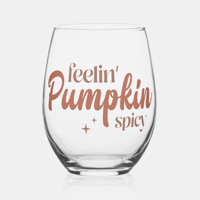 Vaso De Vino Sentir la picadilla de calabaza (Anverso)