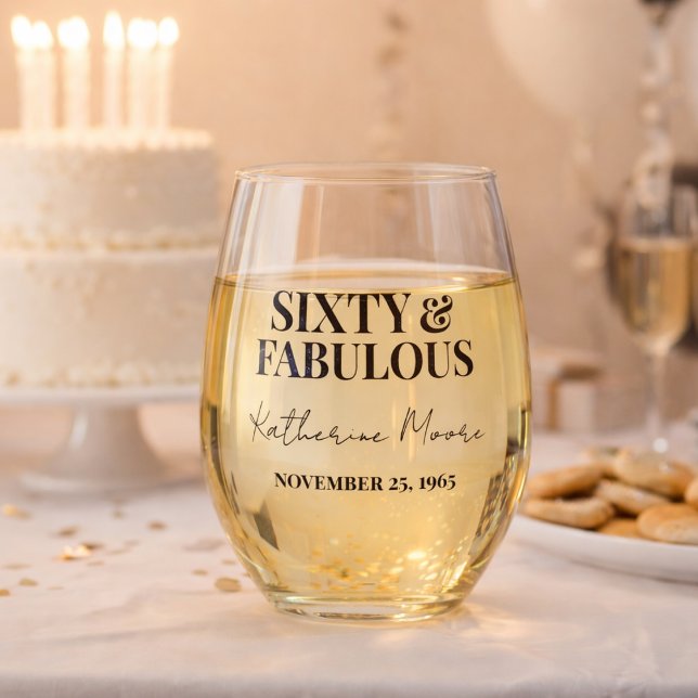 Vaso De Vino Sesenta y Fabuloso Cumpleaños 60 (Subido por el creador)