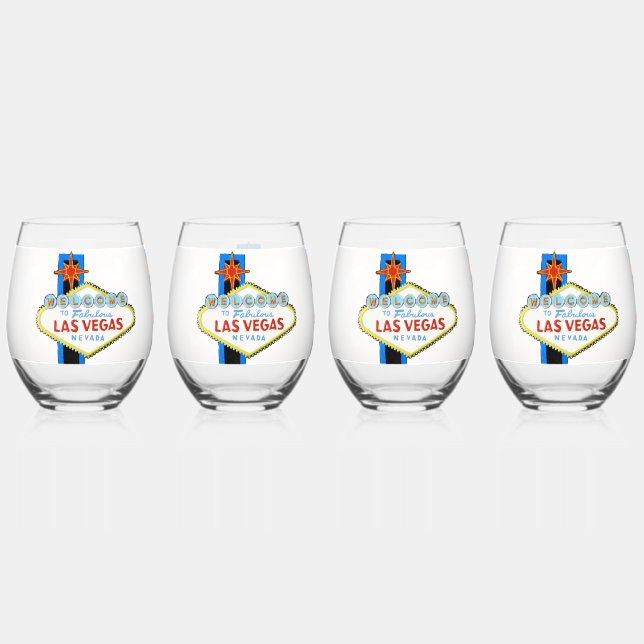 Vaso De Vino Set de bebidas de Las Vegas (Anverso)