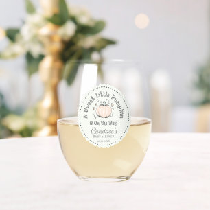 Vaso De Vino Sexo Verde Neutral Pequeña Calabaza Baby Shower
