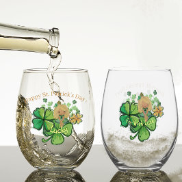 Vaso De Vino Shamrock ST Patrick