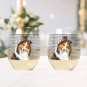 Vaso De Vino Sheltie -Sable  