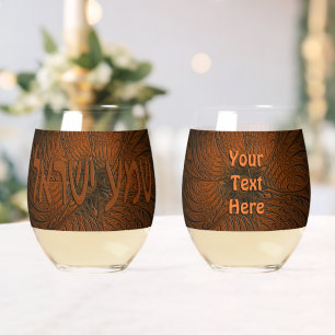 Vaso De Vino Shema Yisrael de madera tallada