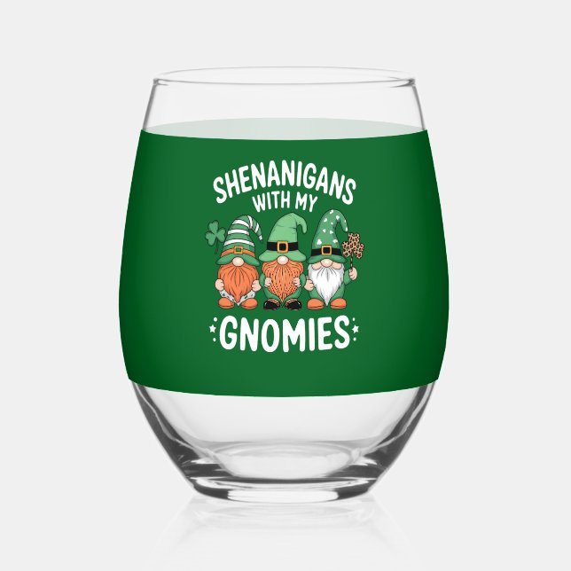 Vaso De Vino Shenanigans with My Gnomies St Patrick's Day Irish (Anverso)