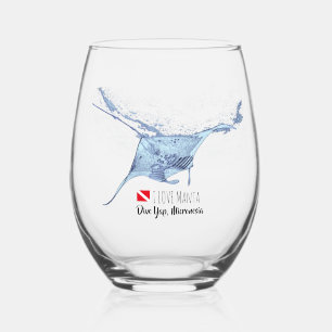 Vaso De Vino Silhouette de rayo de manta escarcha de vidrio esm