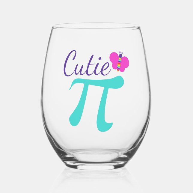 Vaso De Vino Símbolo de Cutie Pi Math Pun (Anverso)