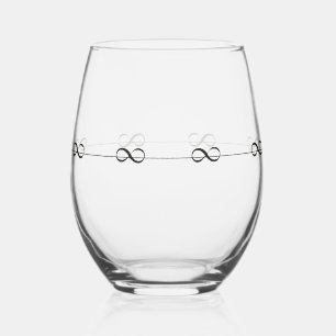 Vaso De Vino Símbolo de infinito simple elegante en órbita de a