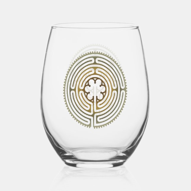 Vaso De Vino Símbolo sagrado de geometría - Laberinto de Chartr (Anverso)