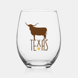 Vaso De Vino Símbolos de Texas, Longhorn, café
