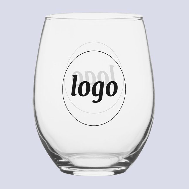 Vaso De Vino Simple Logo Branded Promotional Business (Simple logo business branding promotional stemless wine glass drinkware)