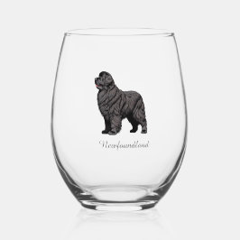 Vaso de vino sin tallo para perro de Terranova