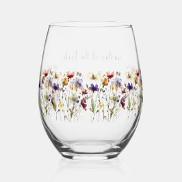 Vaso De Vino Sinfonía de flores silvestres: arte acuático vibra