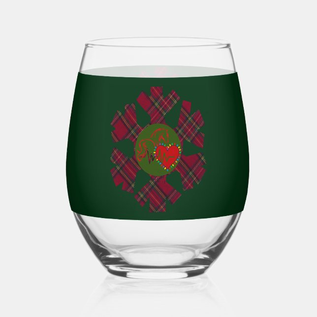 Vaso De Vino Single Plaid Snowflake Glassware (Anverso)