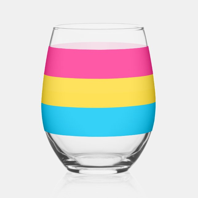 Vaso De Vino Sip con orgullo: Glass Pansexual Stemless (Anverso)
