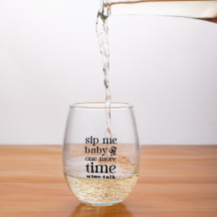 Vaso De Vino Sip Me Baby Una Vez Más Tipografía Negra