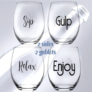 Vaso De Vino Sip Relax Gulp Disfruta De Diversión Sofisticada