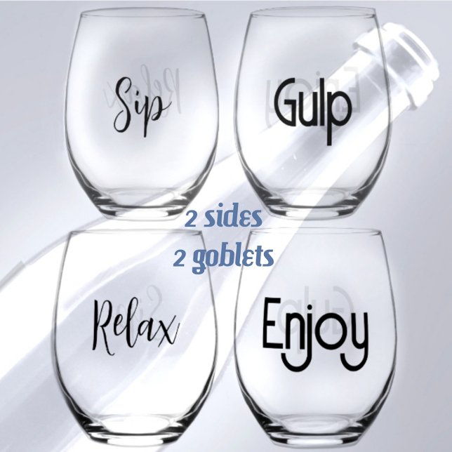 Vaso De Vino Sip Relax Gulp Disfruta De Diversión Sofisticada (Subido por el creador)