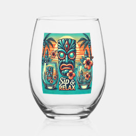 Vaso De Vino Sip & Relax Tiki Glassware