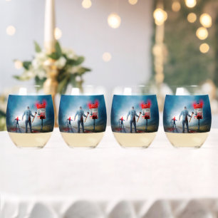 Vaso De Vino SlipperyJoe's feliz Halloween ojos brillantes zomb