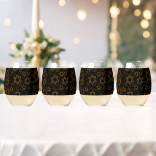 Vaso De Vino SlipperyJoe's Hanukkah Star David artístico