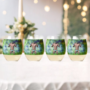 Vaso De Vino SlipperyJoe's hombre adulto muy musculoso sin cami