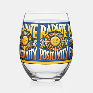 Vaso De Vino Sol sonriente de positividad radiante