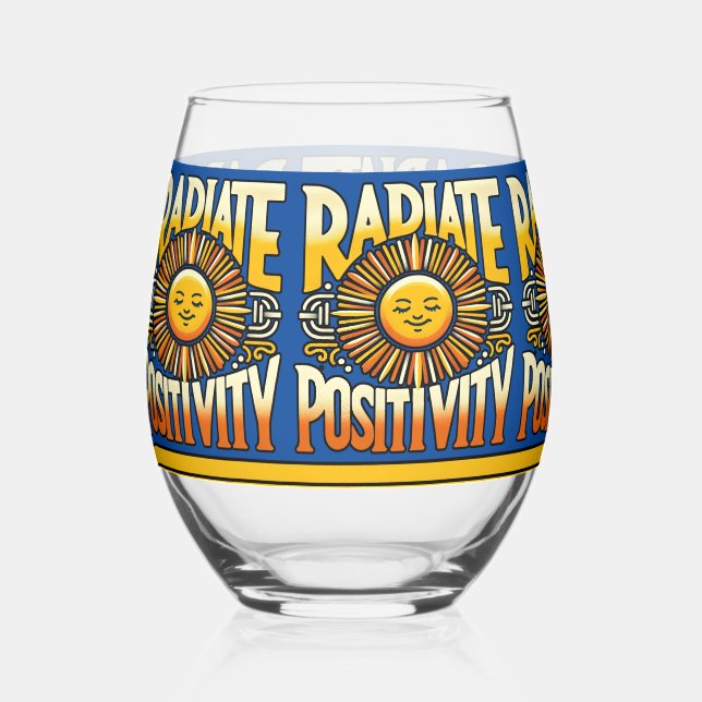 Vaso De Vino Sol sonriente de positividad radiante (Anverso)