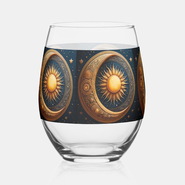 Vaso De Vino Sol y Luna Celestial  (Anverso)