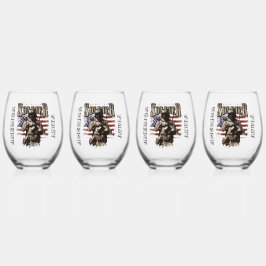 Vaso De Vino Soldado norteamericano diseña un juego de vidrio s