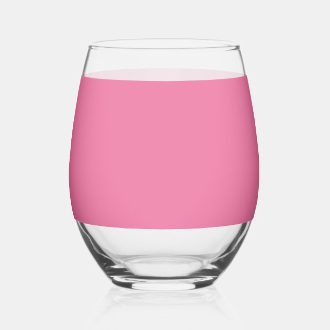 Vaso De Vino Solid Bright Roe Pink Glass (Anverso)