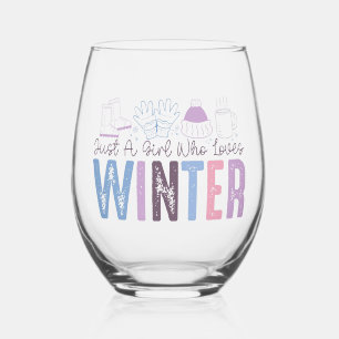 Vaso De Vino Sólo un Chica que ama el diseño estacional de invi