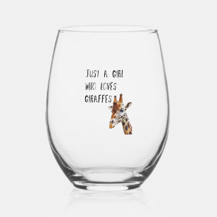 Vaso De Vino Solo una chica que ama las jirafas Animal lindo Ji