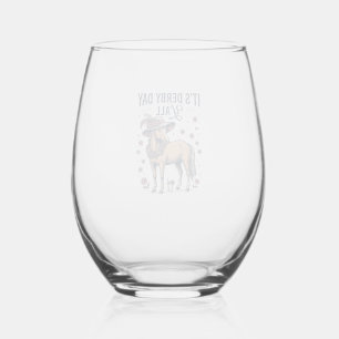 Vaso De Vino Sombrero Floral de Caballo Día del Derby Y’all