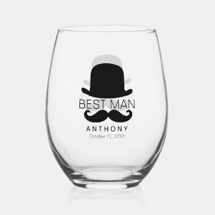 Vaso De Vino Sombrero superior y bigote