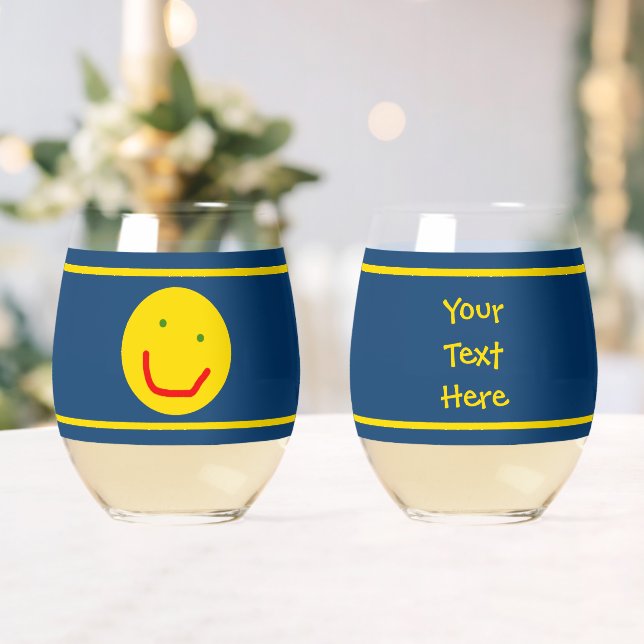 Vaso De Vino Sonriente Sol feliz cara (Insitu (Boda))