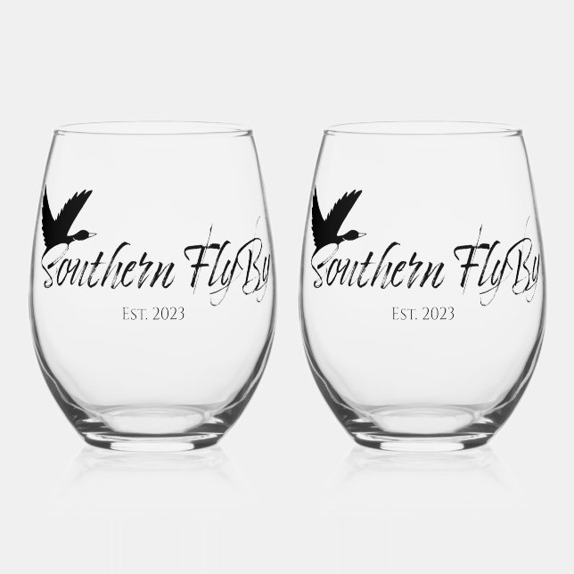 Vaso De Vino Southern FlyBy LLC Stemless Wine Glass -2 set (Anverso)